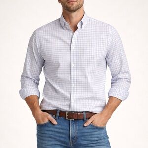 Brooks Brothers Blue White Dress Shirt Men’s 16-32 Non-Iron Cotton Button Down